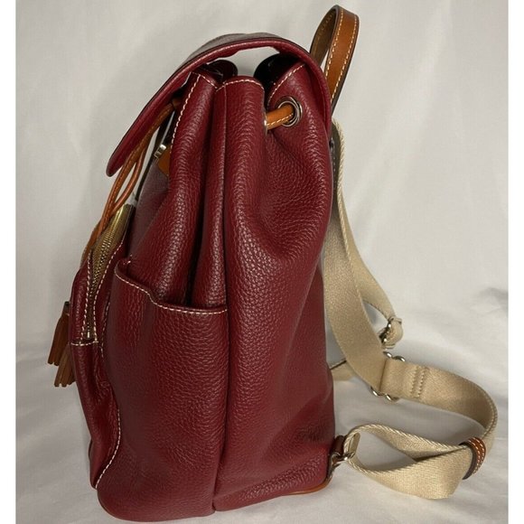 Dooney & Bourke Wine Red Color Pebble Grain Leather Large Murphy Backpack NWOT - Picture 8 of 15